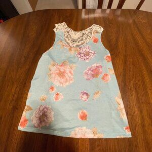 Floral tank with lace back